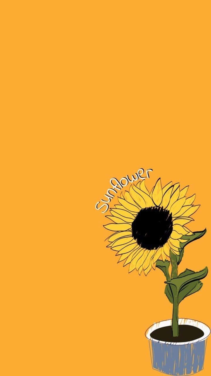 Brighten Your Day With A Cheerful Yellow Sunflower Aesthetic Wallpaper