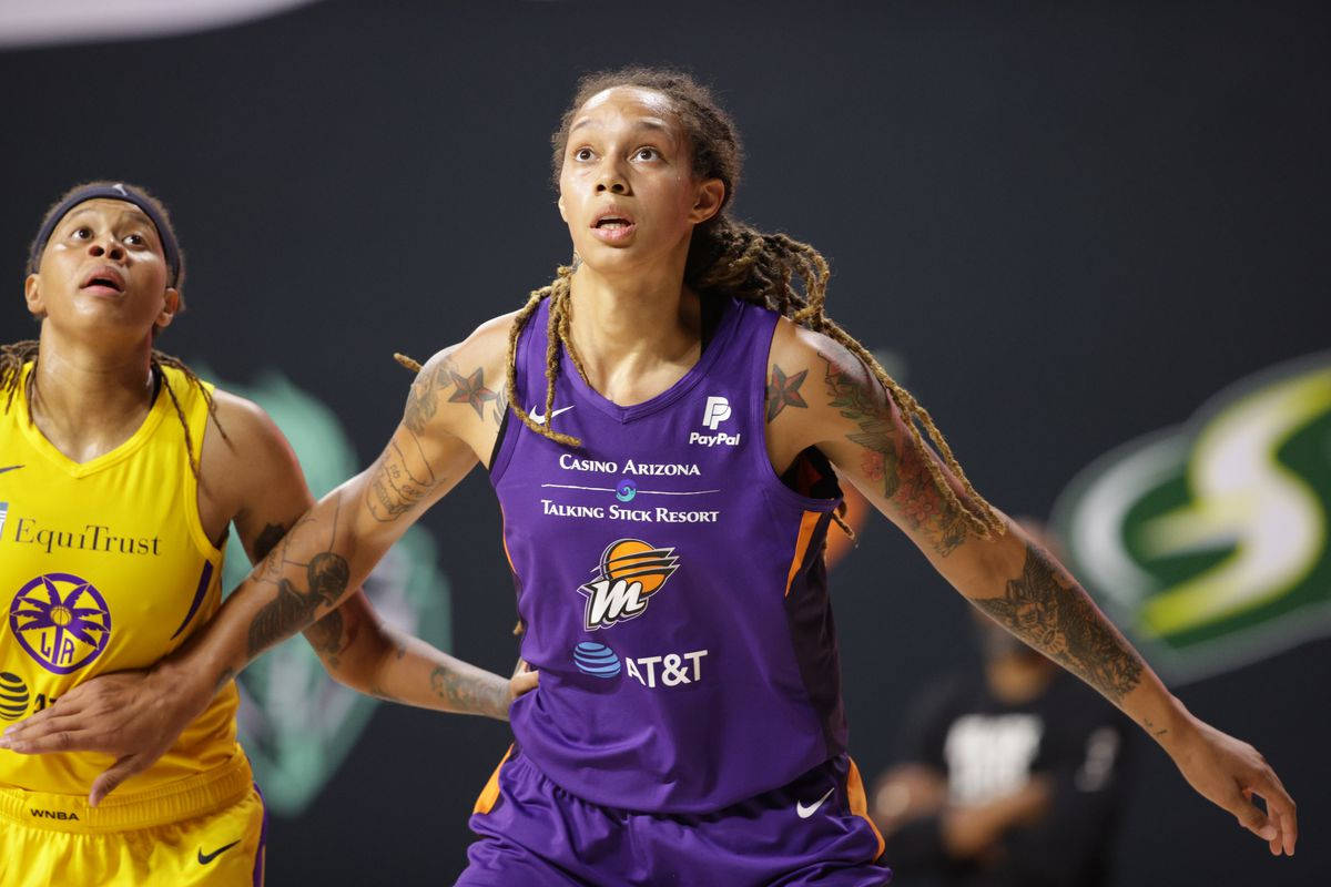 Brittney Griner In Action During A Match. Wallpaper
