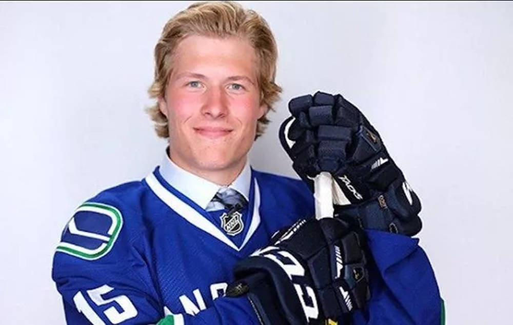 Brock Boeser Ice Hockey Player Portrait Wallpaper