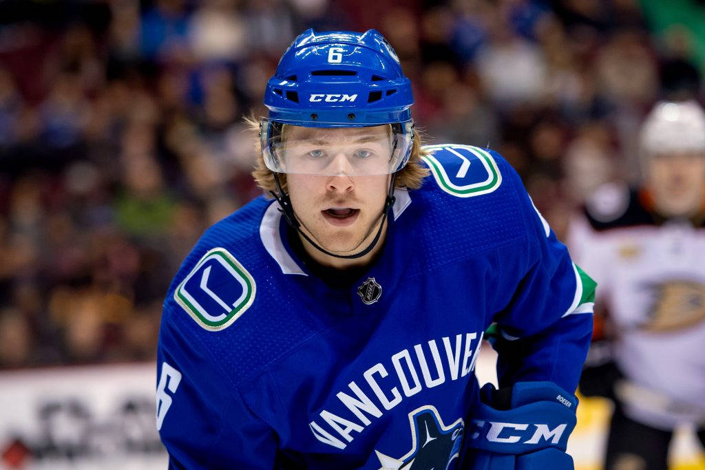 Brock Boeser Vancouver Canucks Vs. New York Islanders Wallpaper