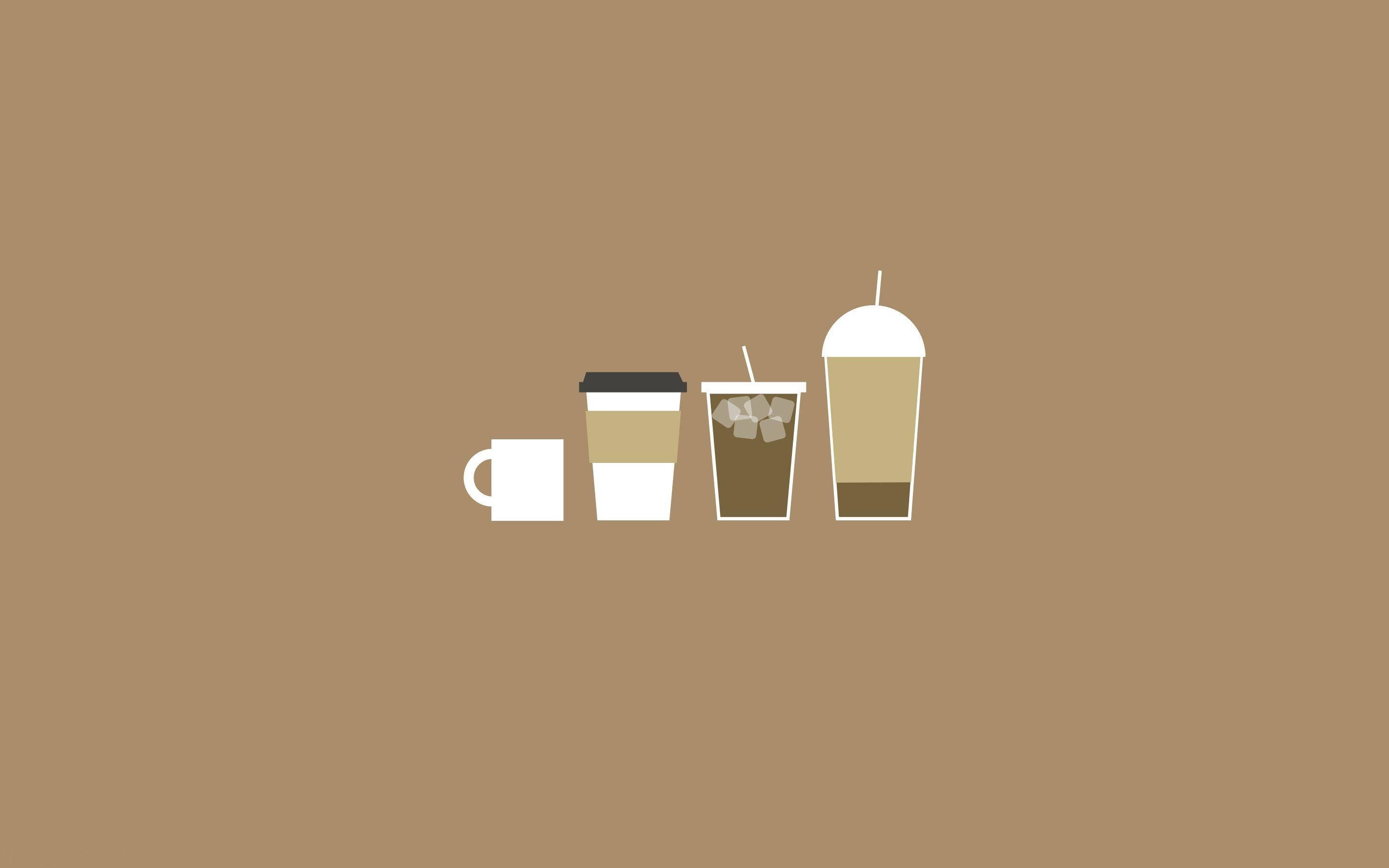 Brown Aesthetic Coffee Illustration Laptop Wallpaper