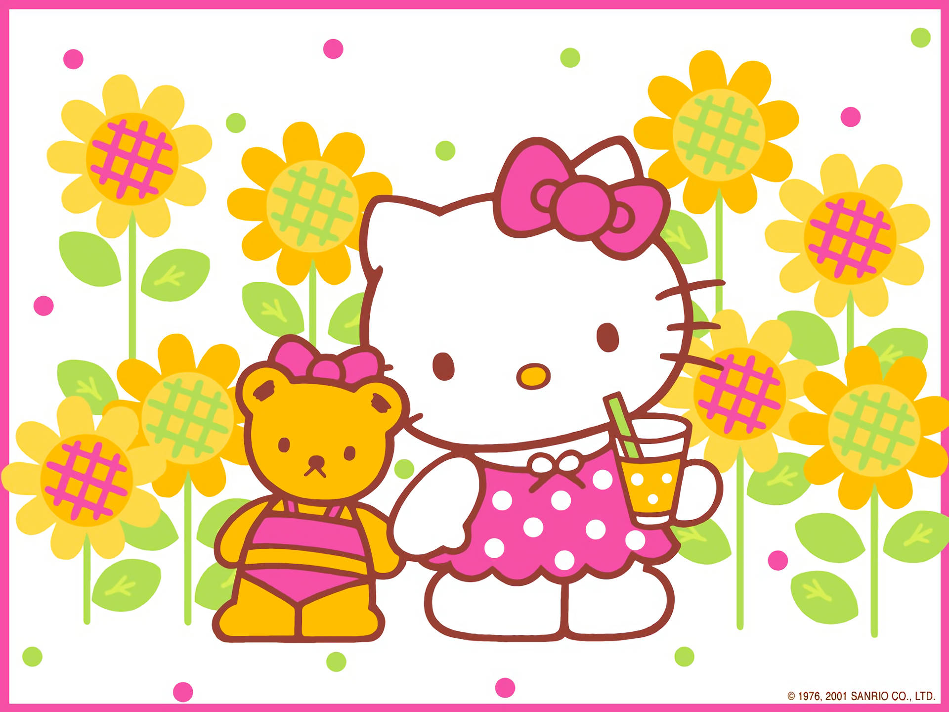 Download free Brown Bear And Hello Kitty Aesthetic Wallpaper