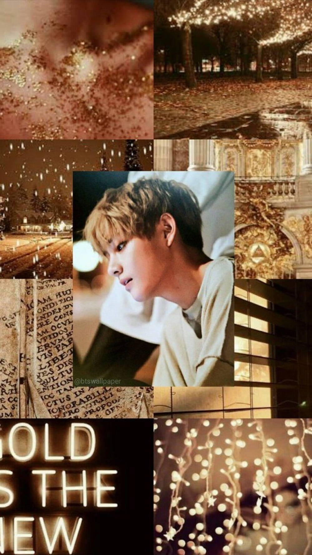 Brown-haired Kim Tae-hyung Aesthetic Wallpaper
