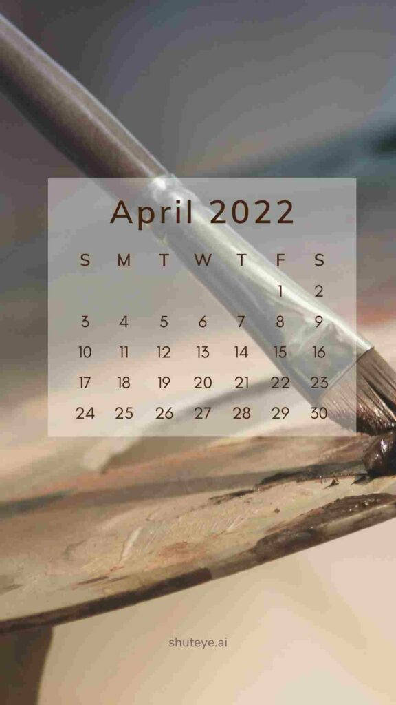Brown Paint Brush April 2022 Calendar Wallpaper