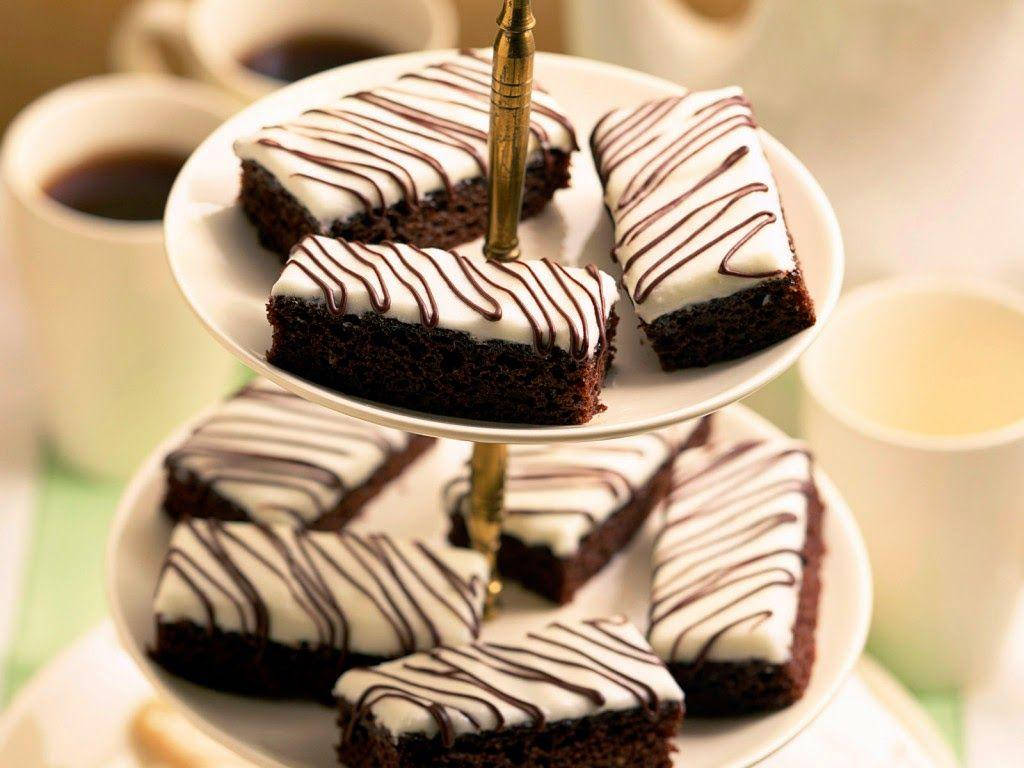Brownies With White Chocolate Frosting Wallpaper