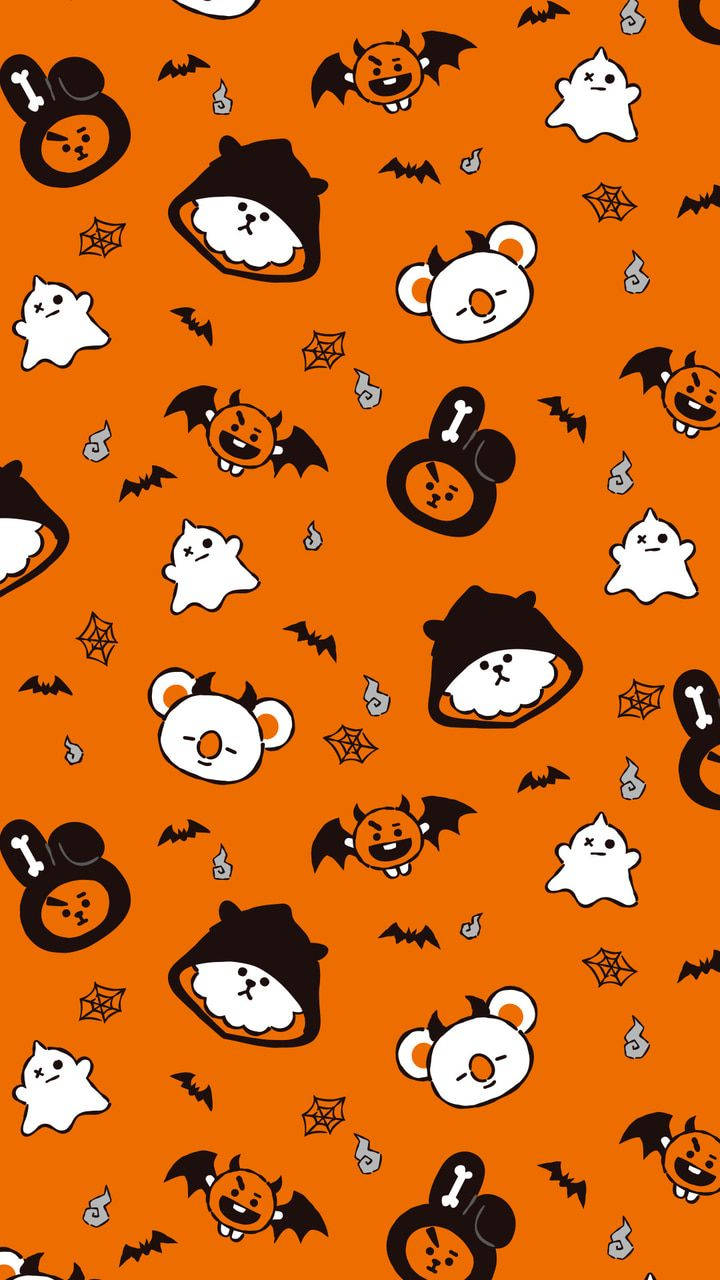 Bt21 Halloween Pattern Wallpaper