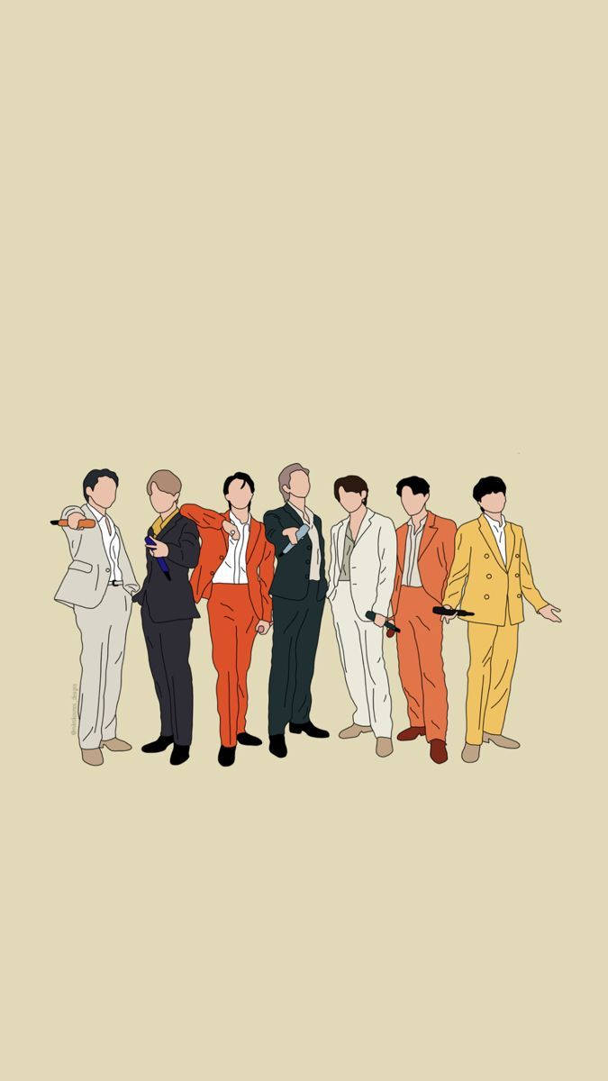 Bts 2021 Minimalist In Colored Suits Wallpaper