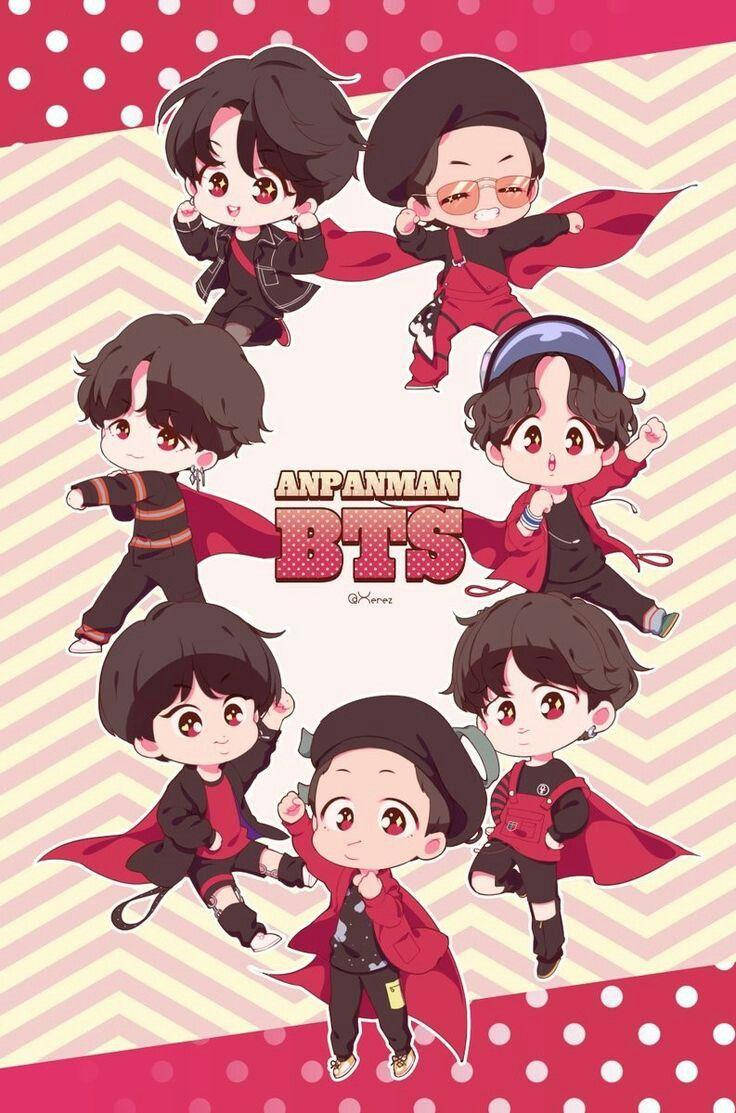 Bts Anime With Red Capes Wallpaper