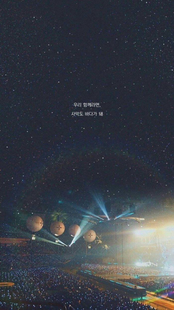 Bts Galaxy Concert Under Night Sky Wallpaper