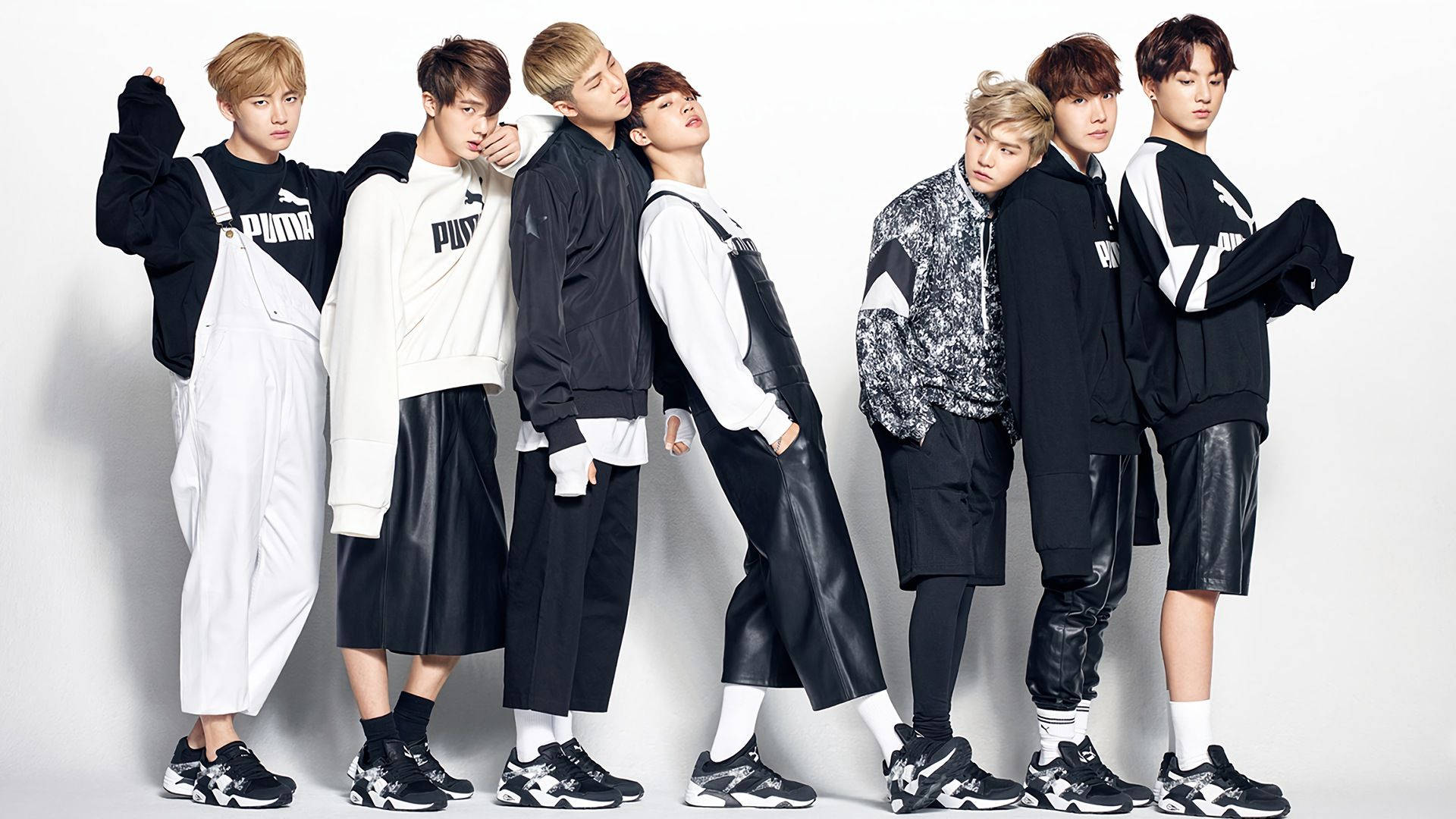 Download free Bts Group Aesthetic In Puma Clothing Wallpaper MrWallpaper