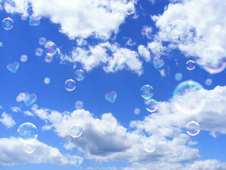 Bubbles Clouds Aesthetics Wallpaper