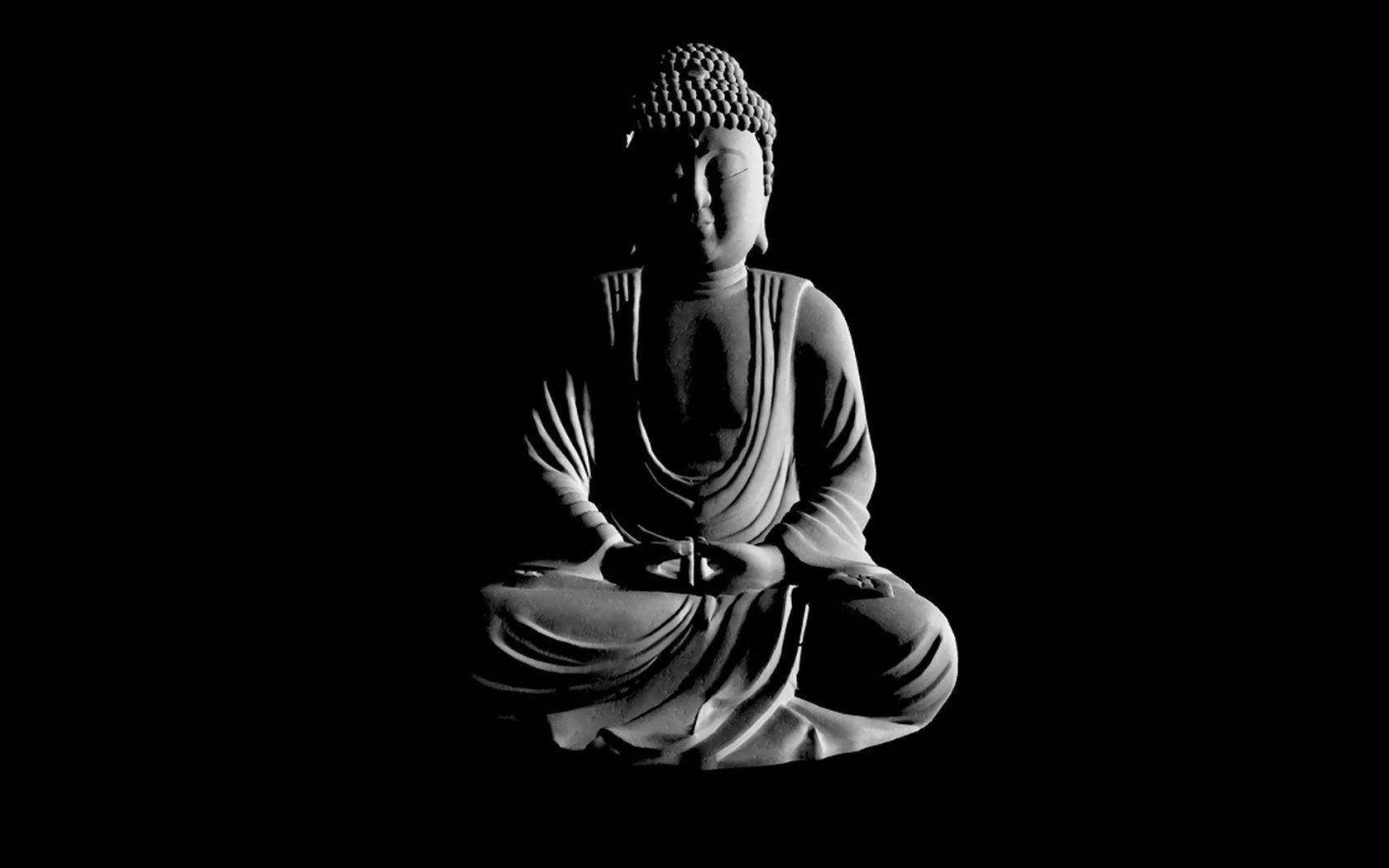 Buddha 3d Grey Figurine Wallpaper