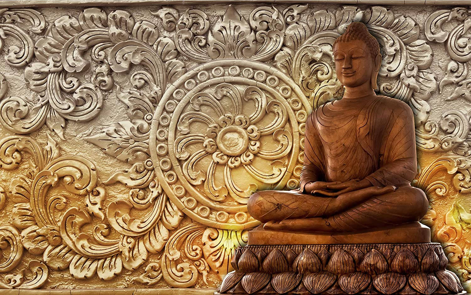 Buddha 3d Sculpted Statue Wallpaper