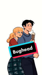 Bughead Cartoon Couple Illustration Wallpaper