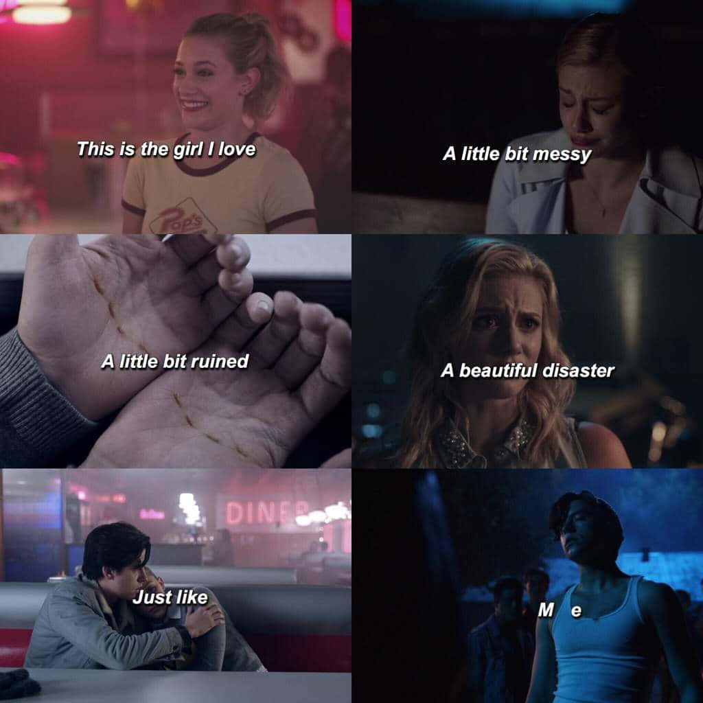 Bughead Collage Emotional Phrases Wallpaper