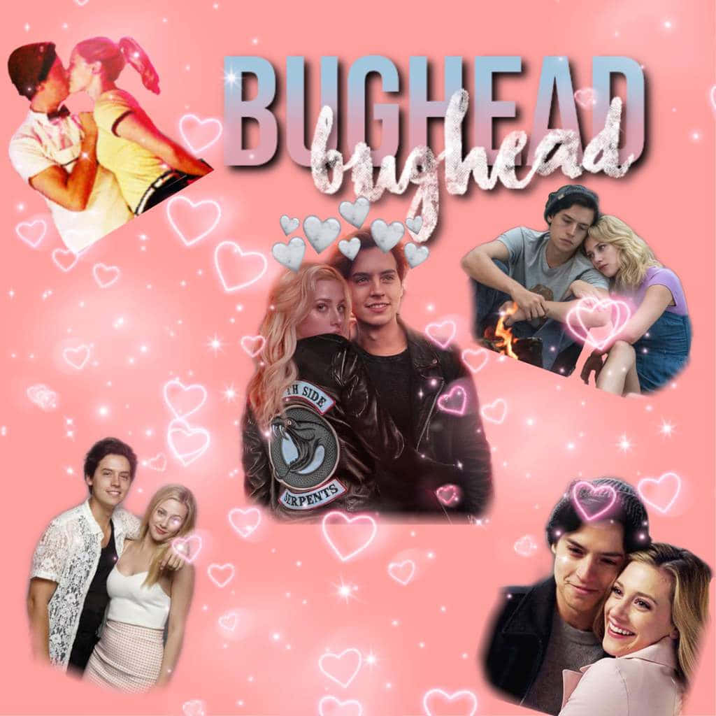 Bughead Collage Love Hearts Background Wallpaper