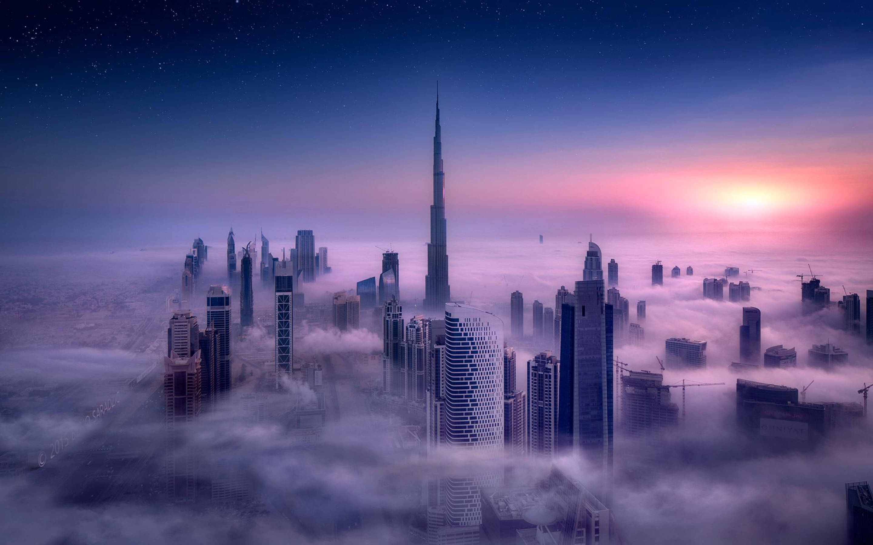 Burj Khalifa In Bird's Eye View Wallpaper