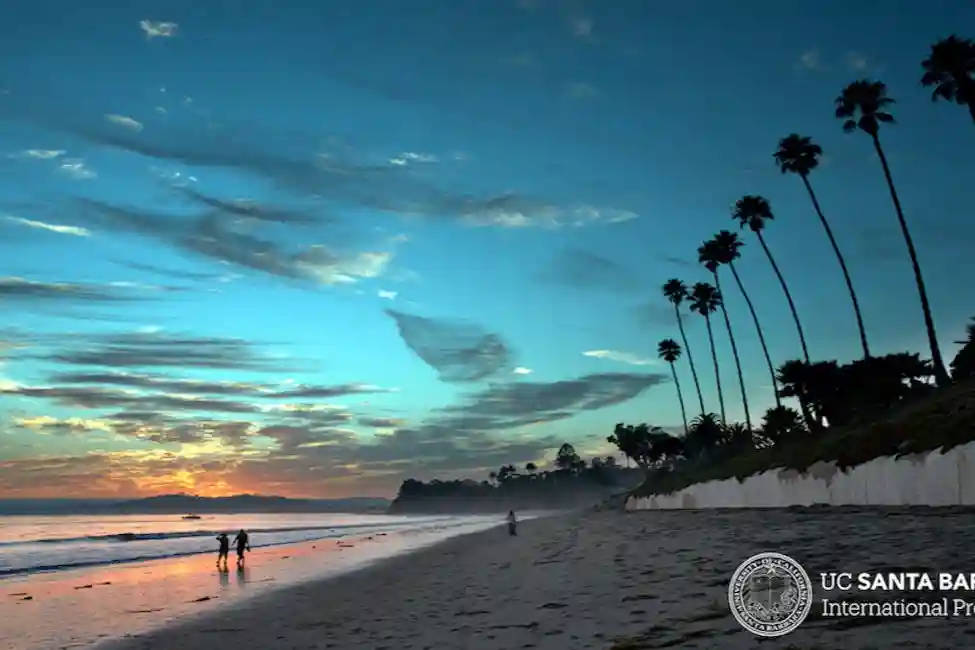 Butterfly Beach Sunset Near Ucsb Wallpaper