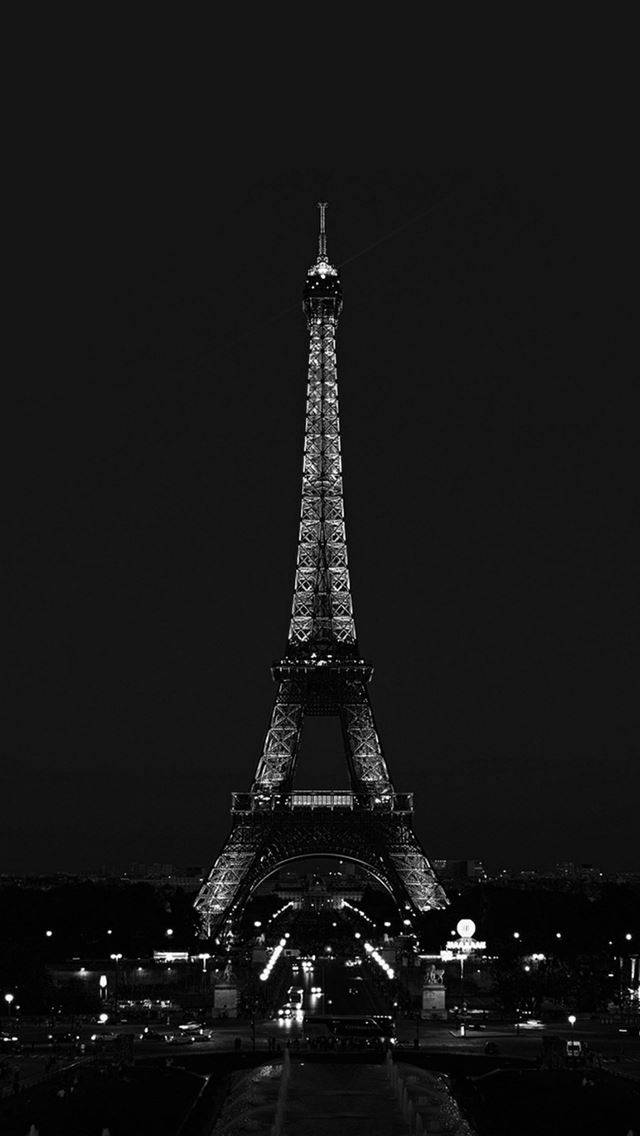 Bw Eiffel Tower Minimal Dark Iphone Wallpaper