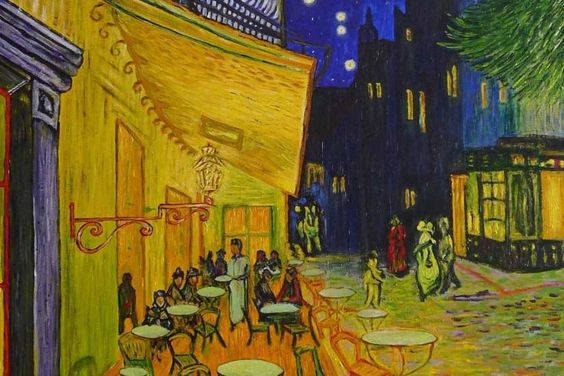 Café Terrace At Night Famous Painting Wallpaper