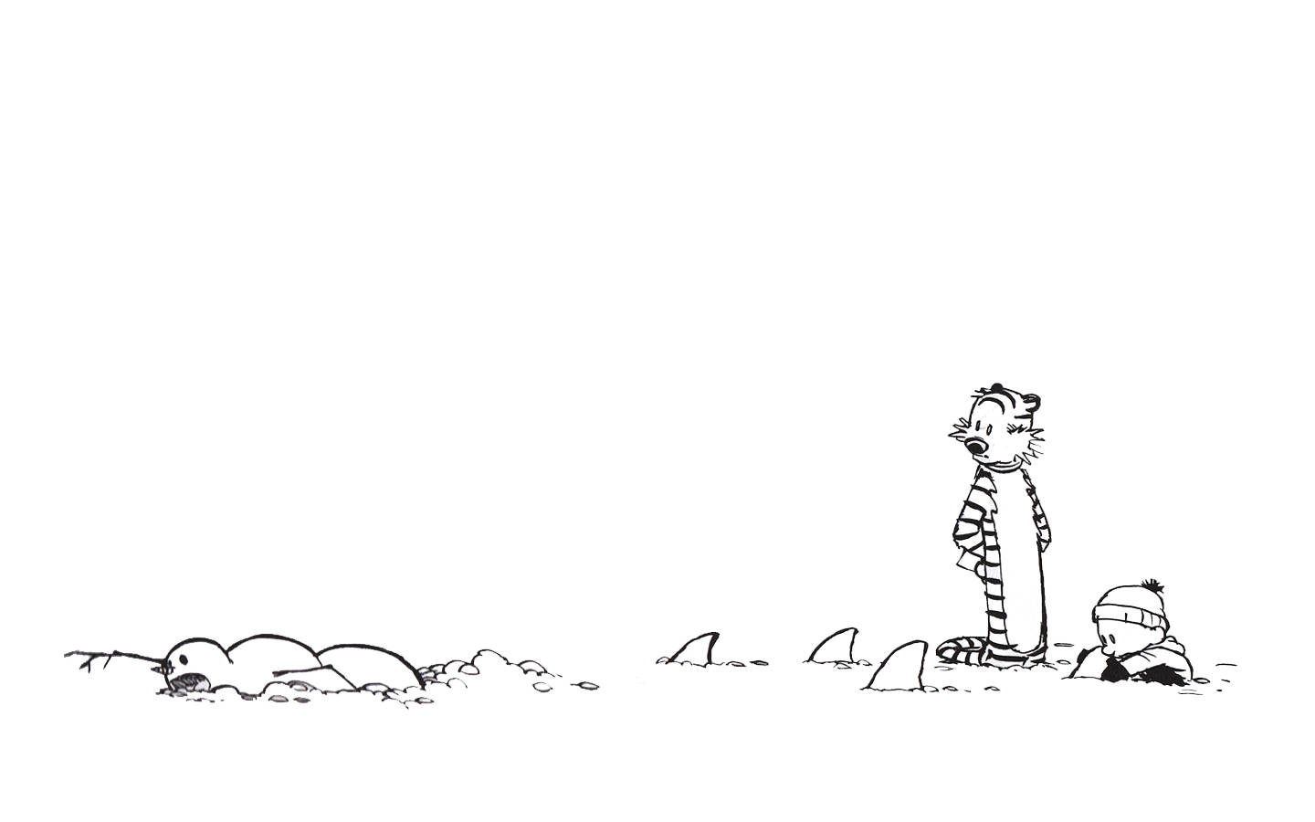 Calvin And Hobbes Snowman Wallpaper