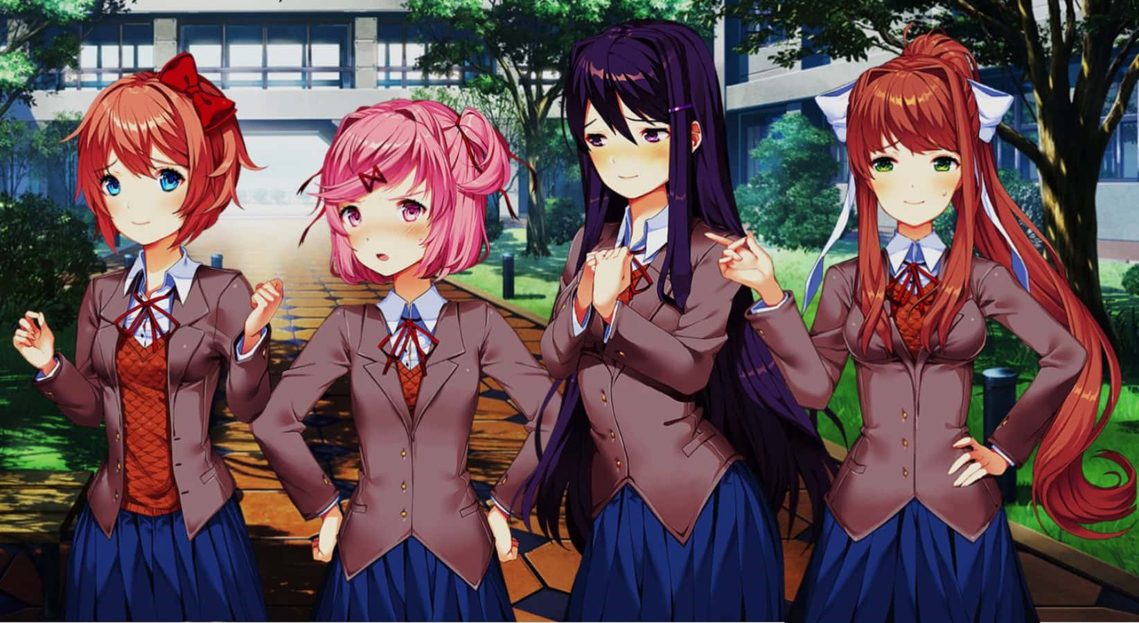 Campus Posing Ddlc Novel Wallpaper