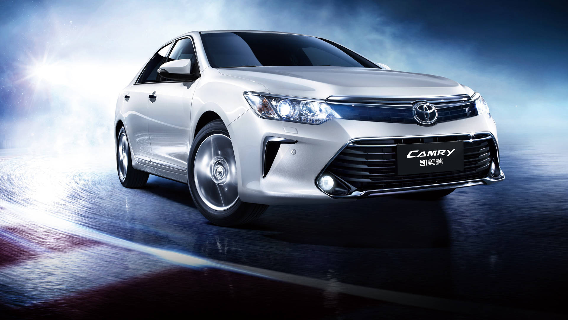 Camry White Toyota 4k With Smoke Wallpaper