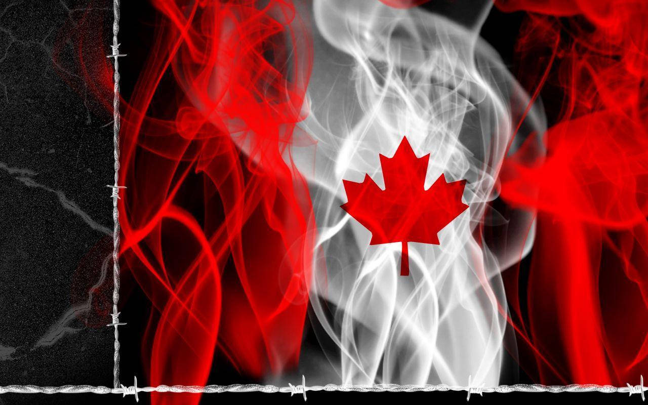 Canada Flag Smoke Art Wallpaper