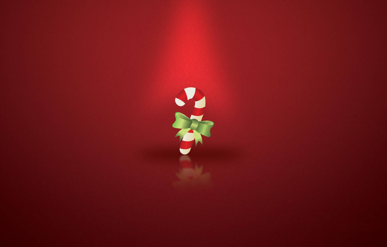 Candy On Red Christmas Background Wallpaper