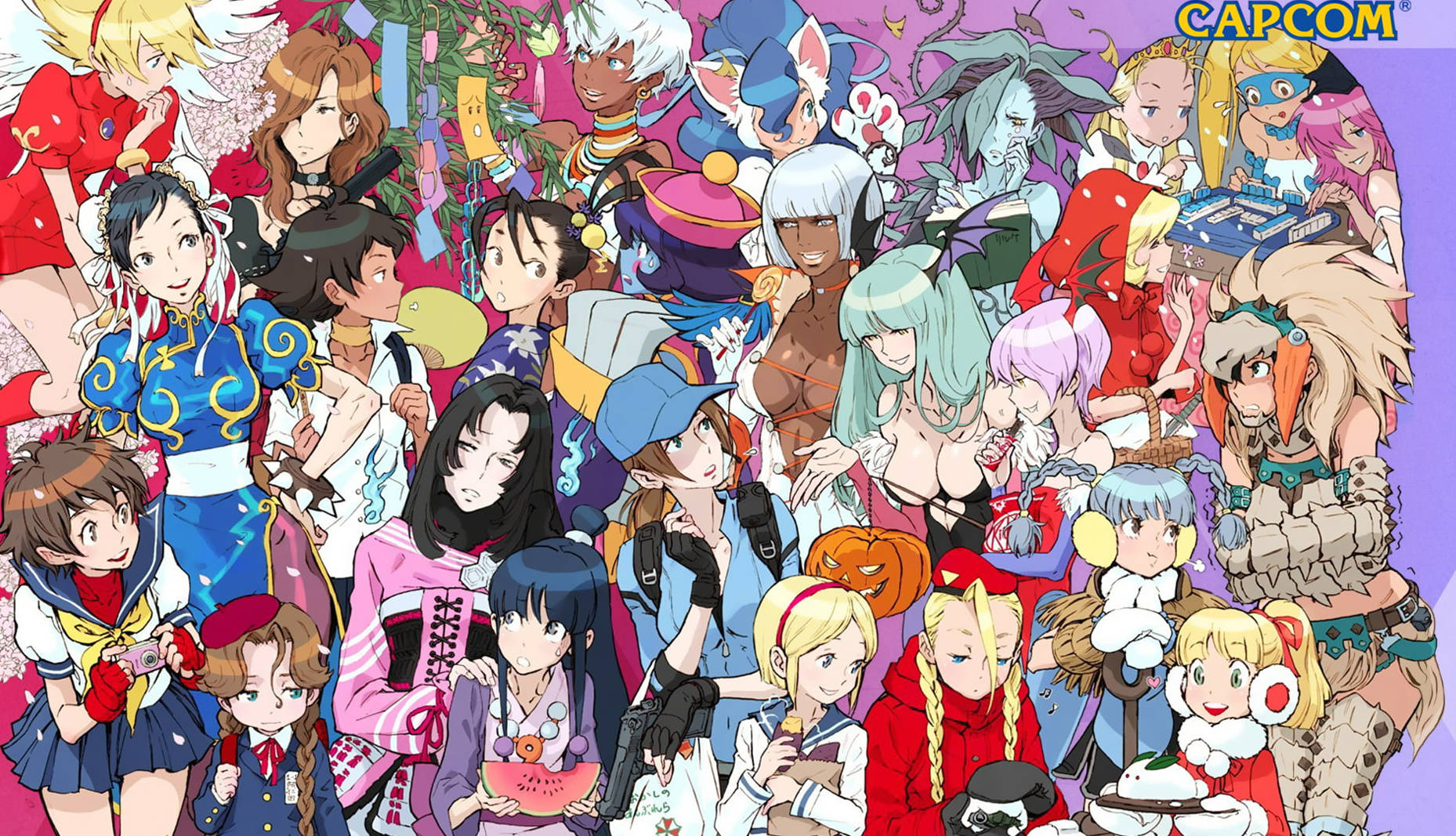 Capcom Girls Collage Poster Wallpaper