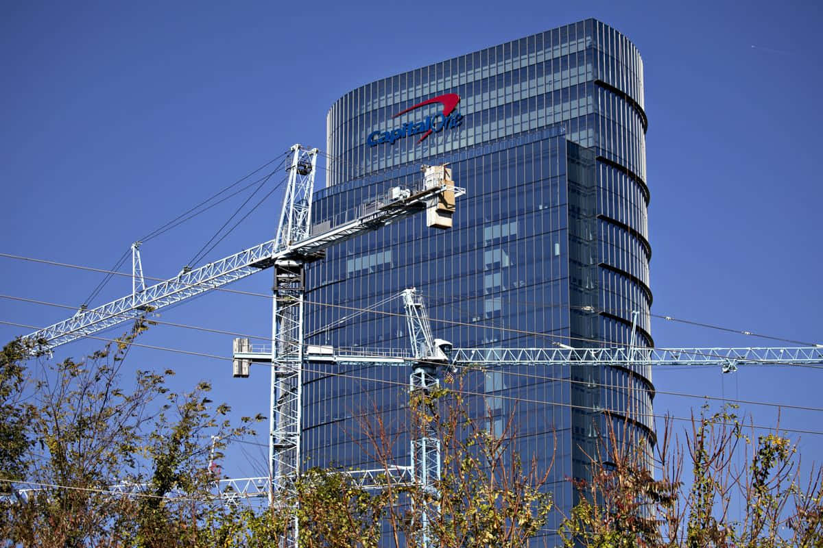 Capital One Logo Displayed On Building Facade Wallpaper