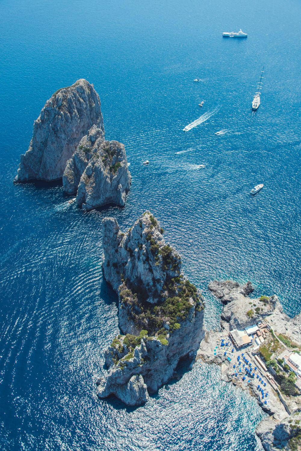 Capri Italy Rock Formations In Sea Wallpaper
