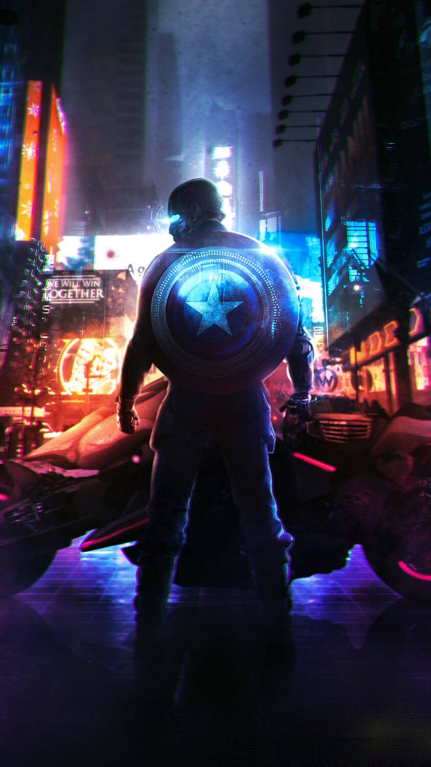 Captain America Cyberpunk Iphone X Wallpaper
