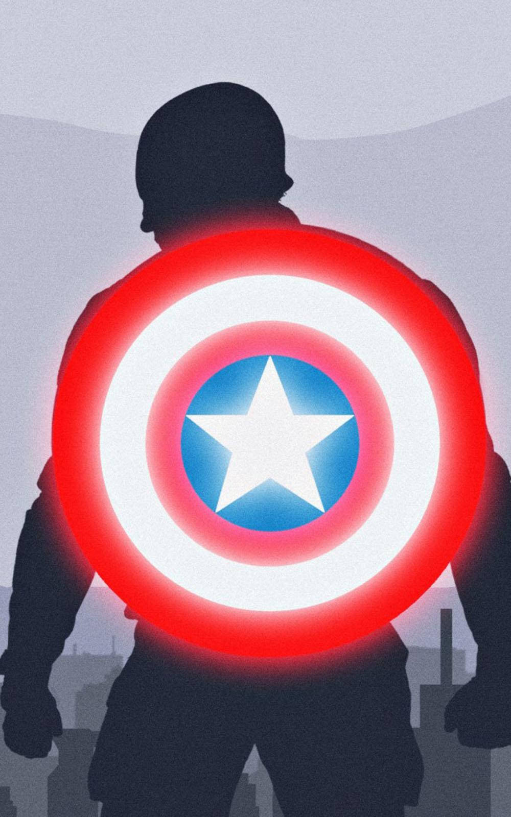 Captain America Mobile Glowing Shield Wallpaper