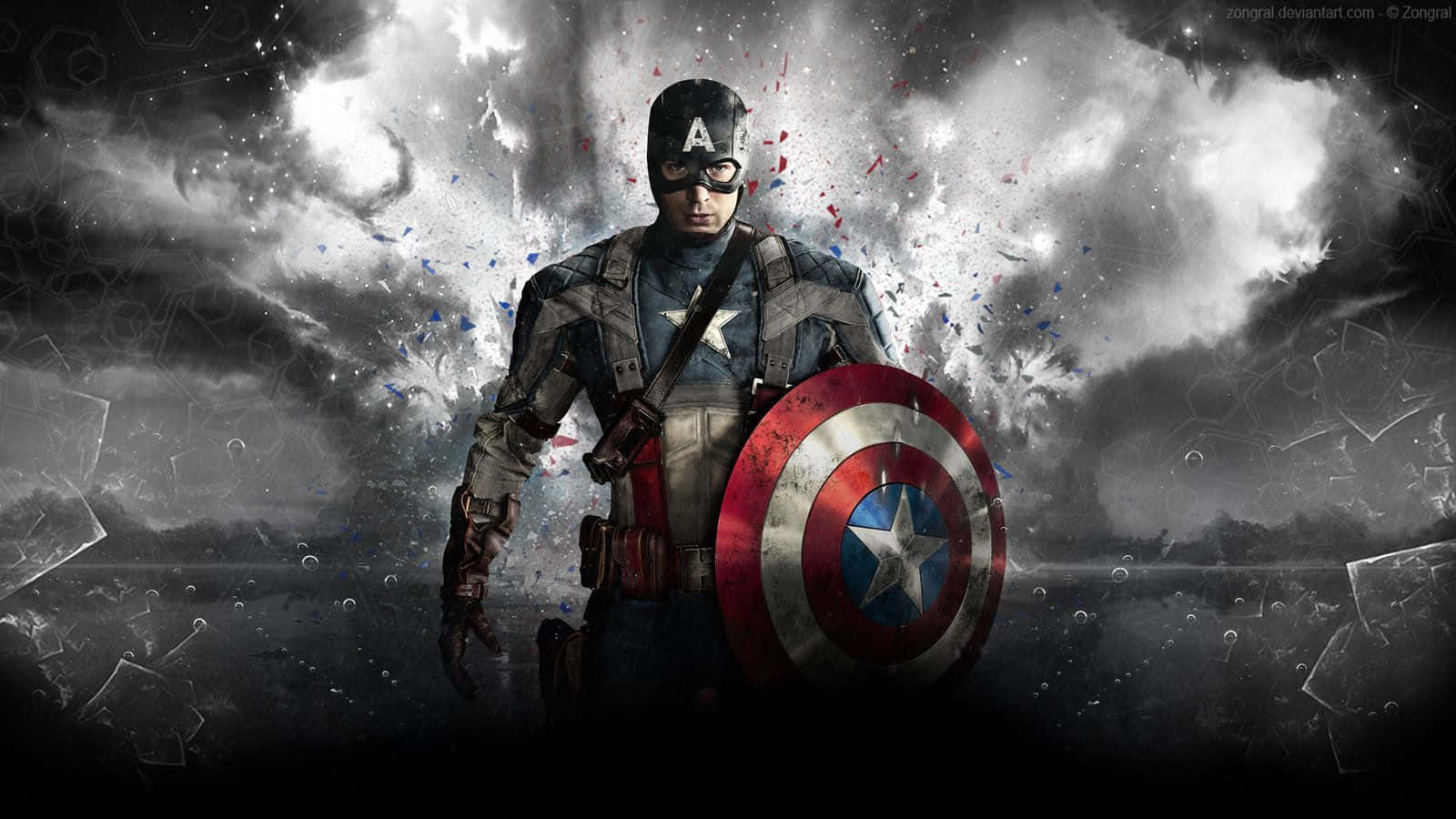 Captain America Shield Battle Backdrop Wallpaper