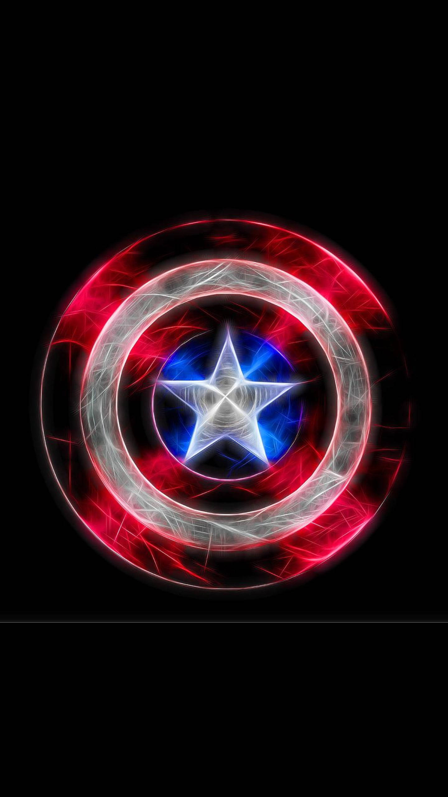 Captain America Shield Iphone Neon Aesthetic Wallpaper
