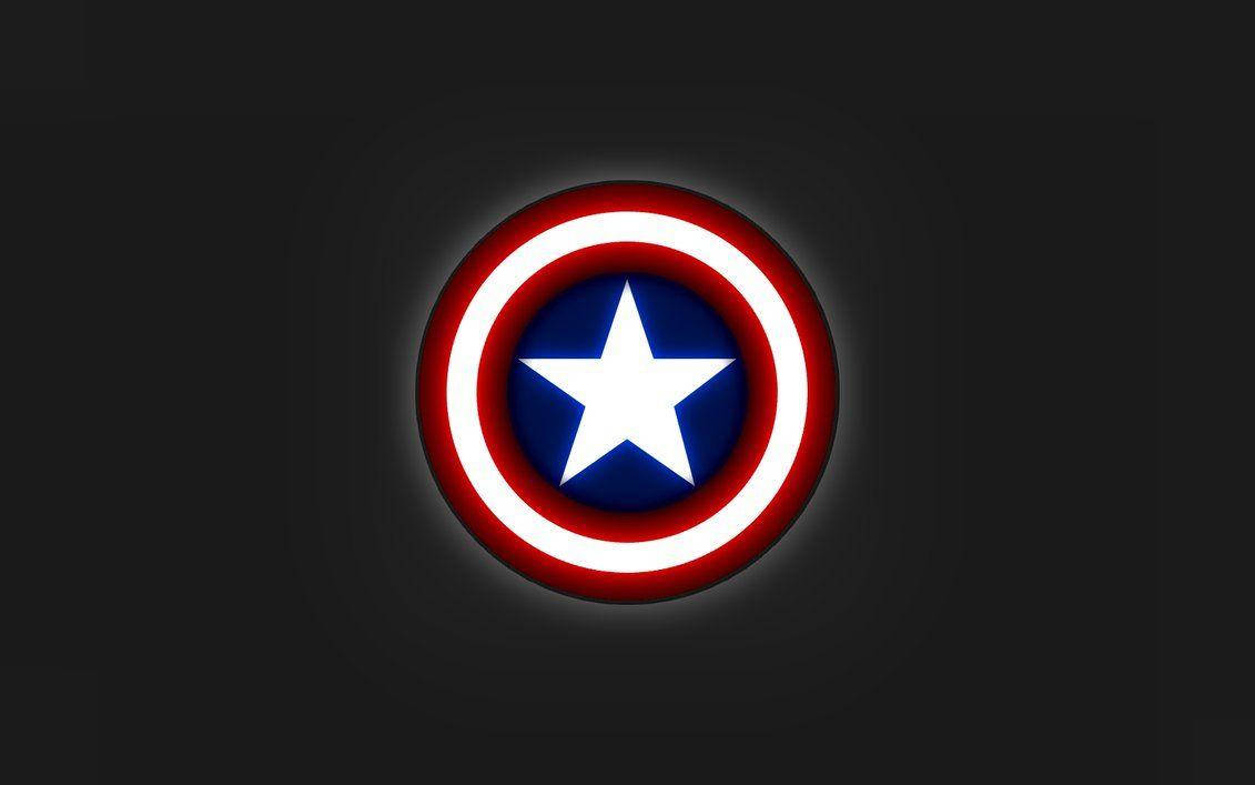 Captain America Shield On Dark Background Wallpaper