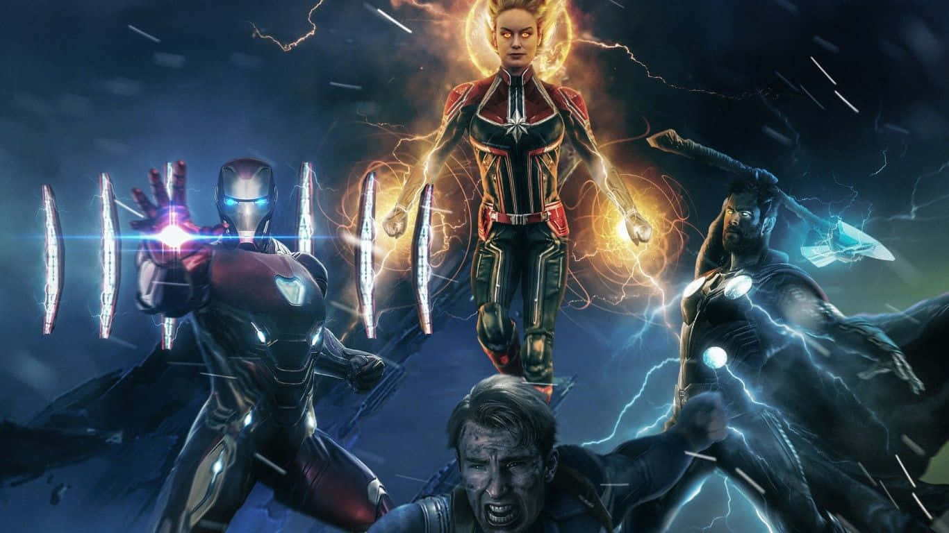 Captain Marveland Avengersin Action Wallpaper