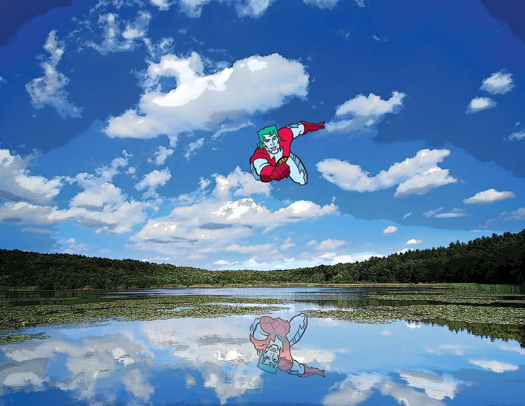 Captain Planet Flying Over The Lake Wallpaper