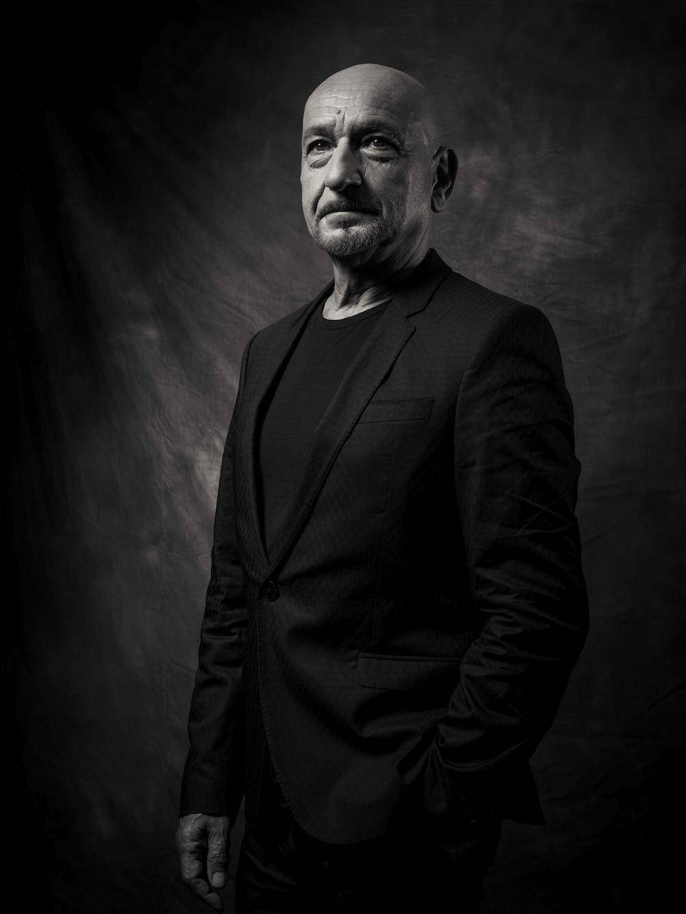 Caption: Accomplished English Actor - Ben Kingsley In A Monochrome Portrait Wallpaper