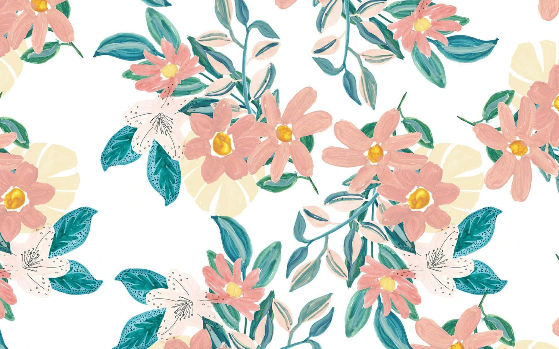 Caption: Delicate Whispers Of Nature - Cute Floral Wallpaper Wallpaper