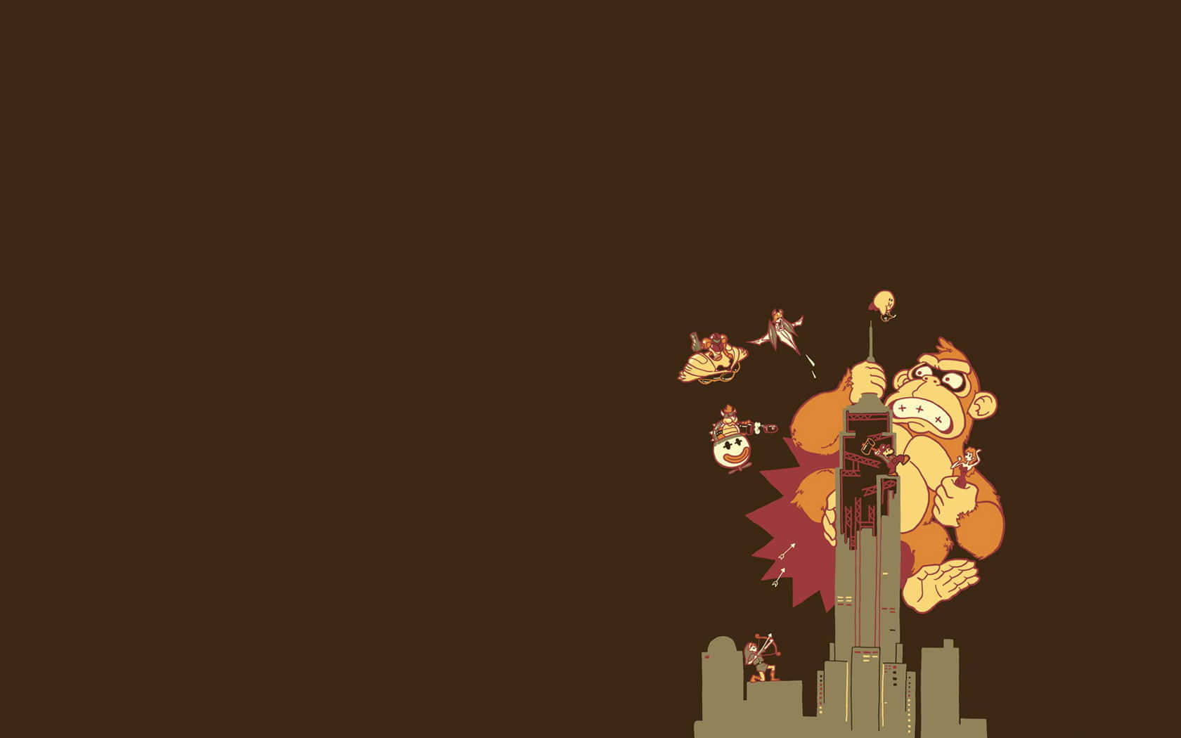 Caption: Donkey Kong And Diddy Kong In Action Wallpaper