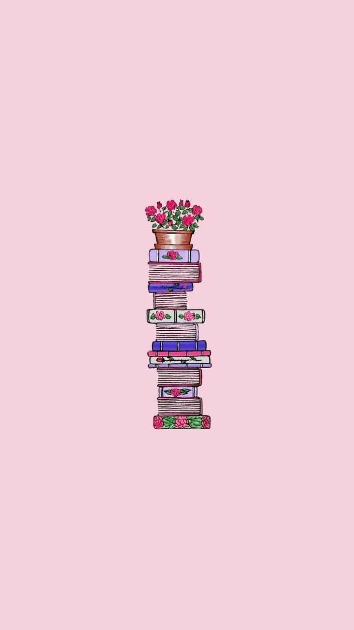 Caption: Engrossing Book Collection Displayed On An Iphone Screen Wallpaper
