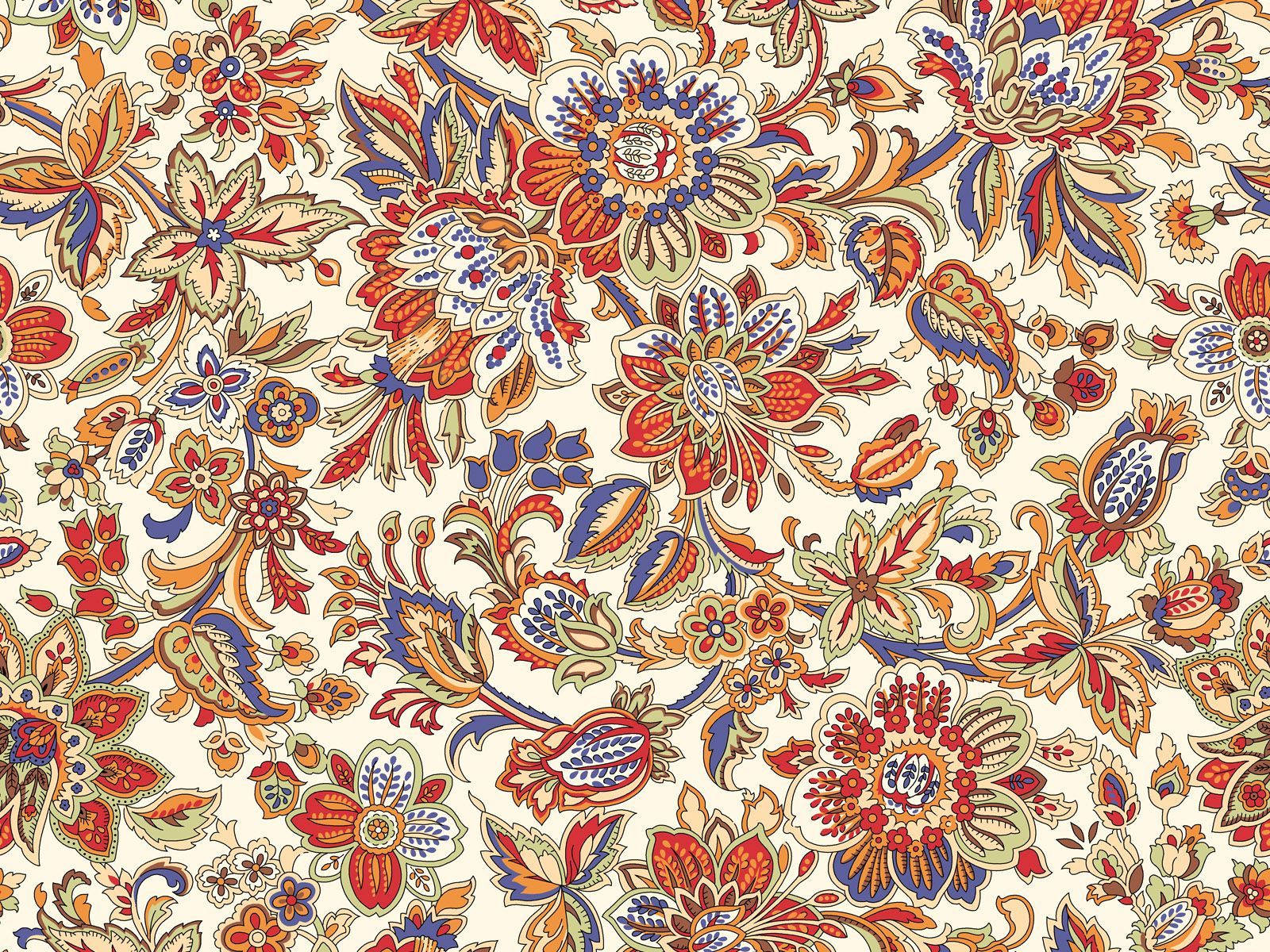 Caption: Exquisite Batik Pattern In Vivid Orange And Brown Shades Wallpaper