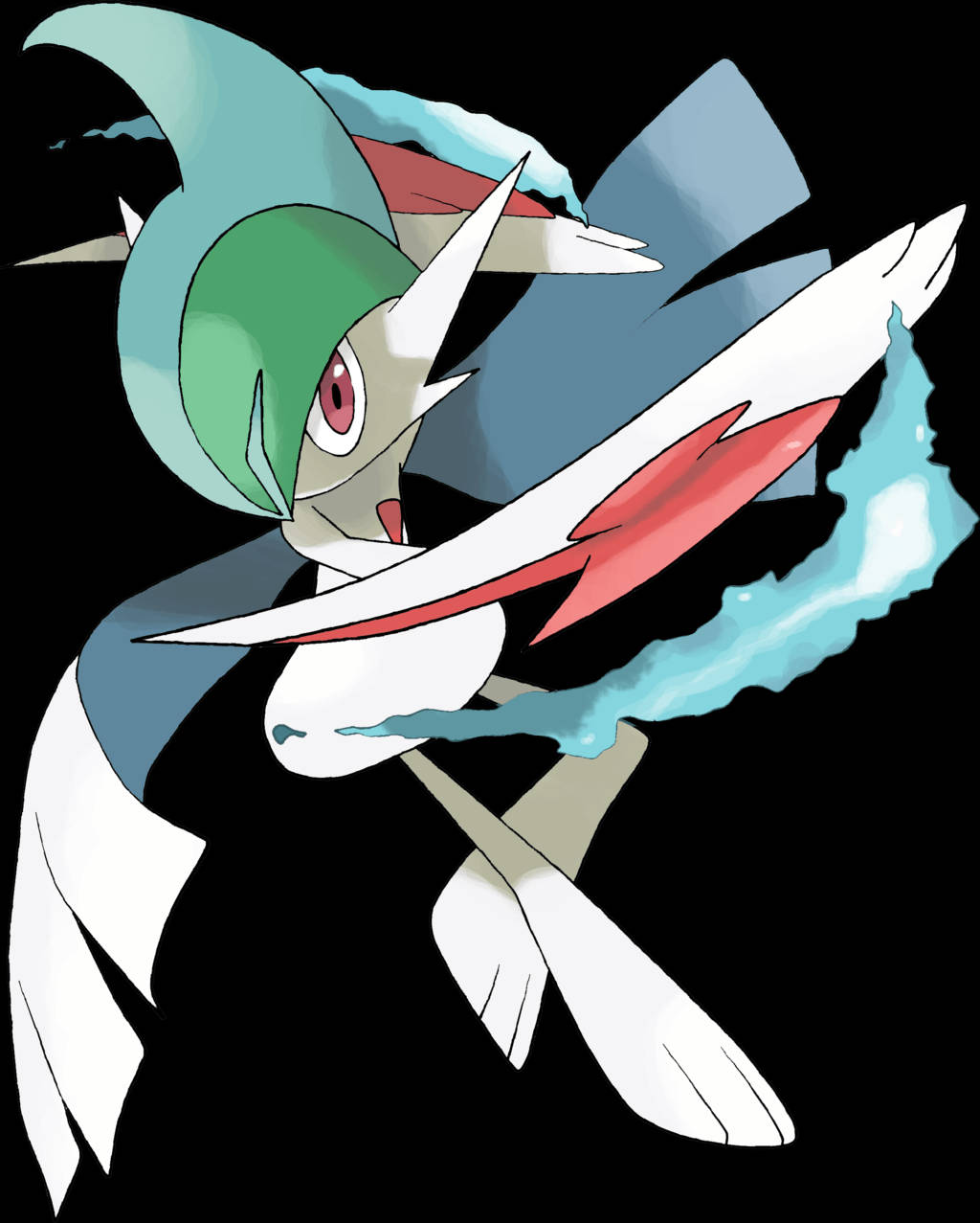 Caption: Gallade, The Blade Pokémon In Battle Stance Wallpaper