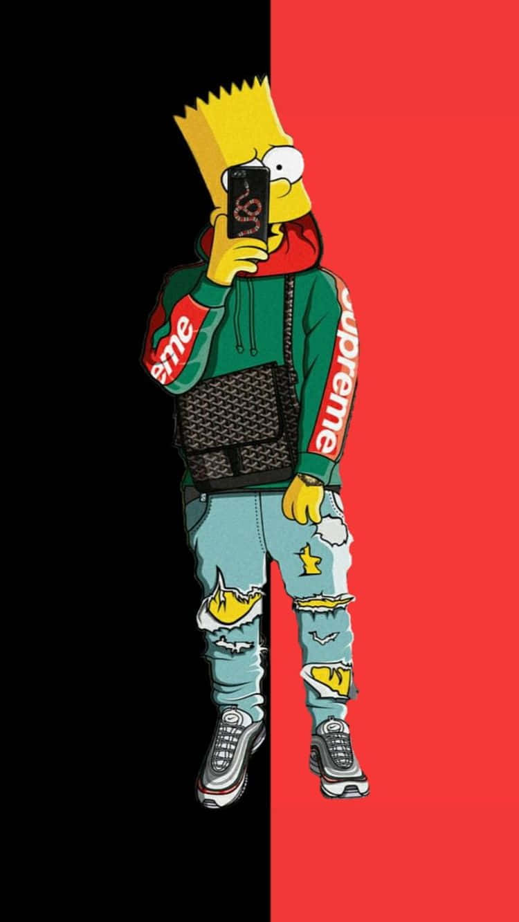 Caption: Luxurious Supreme Gucci Graphic Art Wallpaper