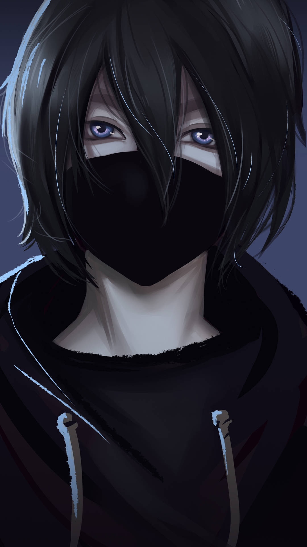 Download free Caption: Mysterious Anime Boy With A Black Mask Wallpaper -  MrWallpaper.com