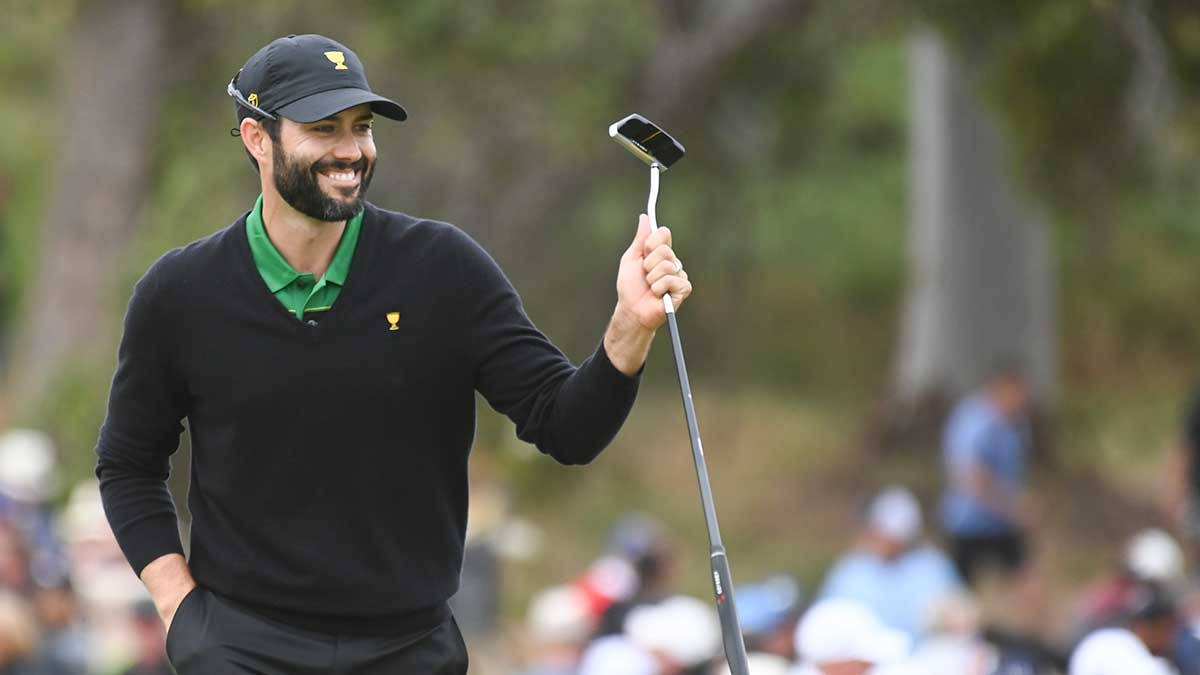 Caption: Professional Golfer Adam Hadwin During Practice Session Wallpaper