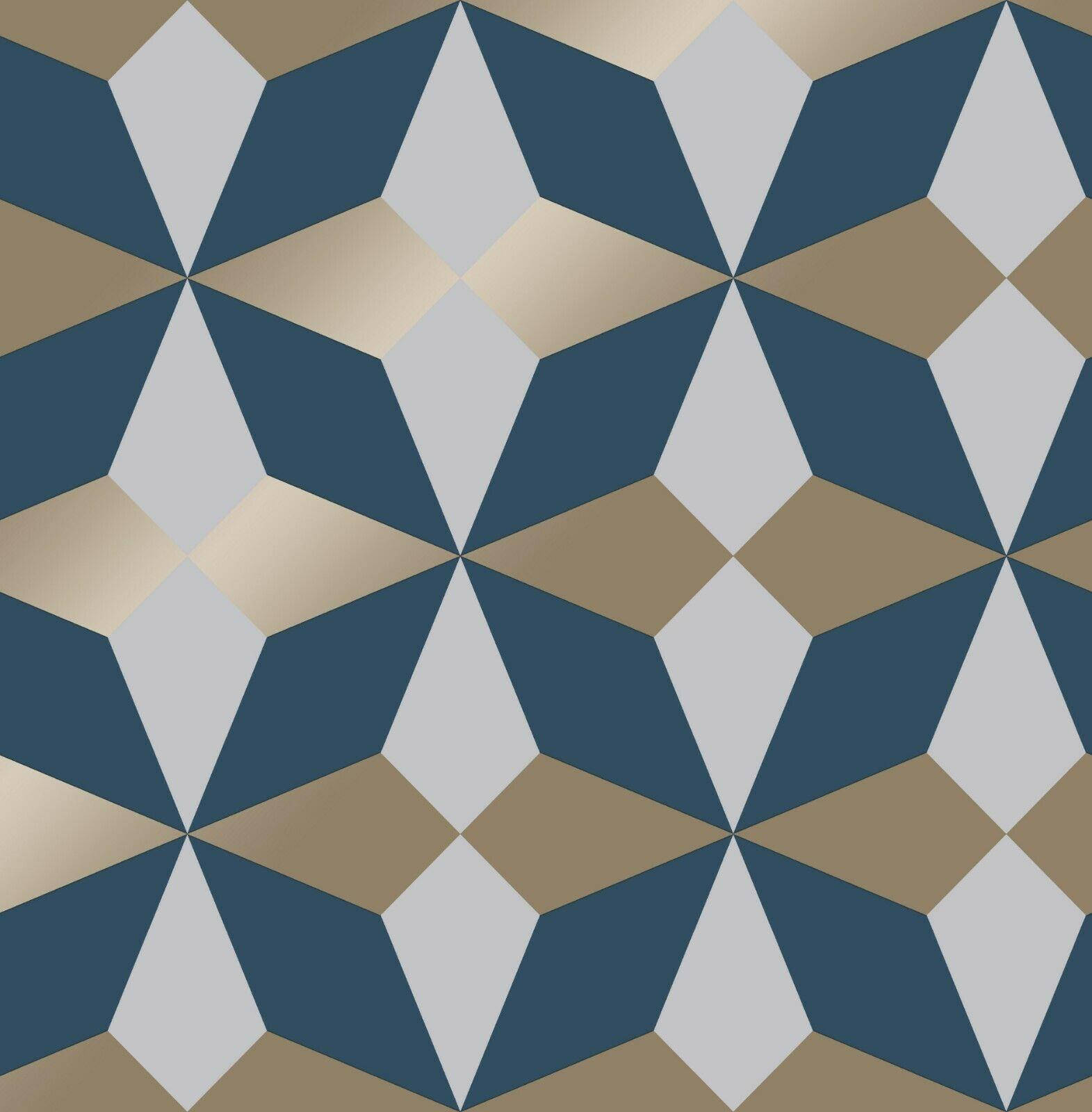 Caption: Splendid Display Of Blue And Gold Pattern Wallpaper