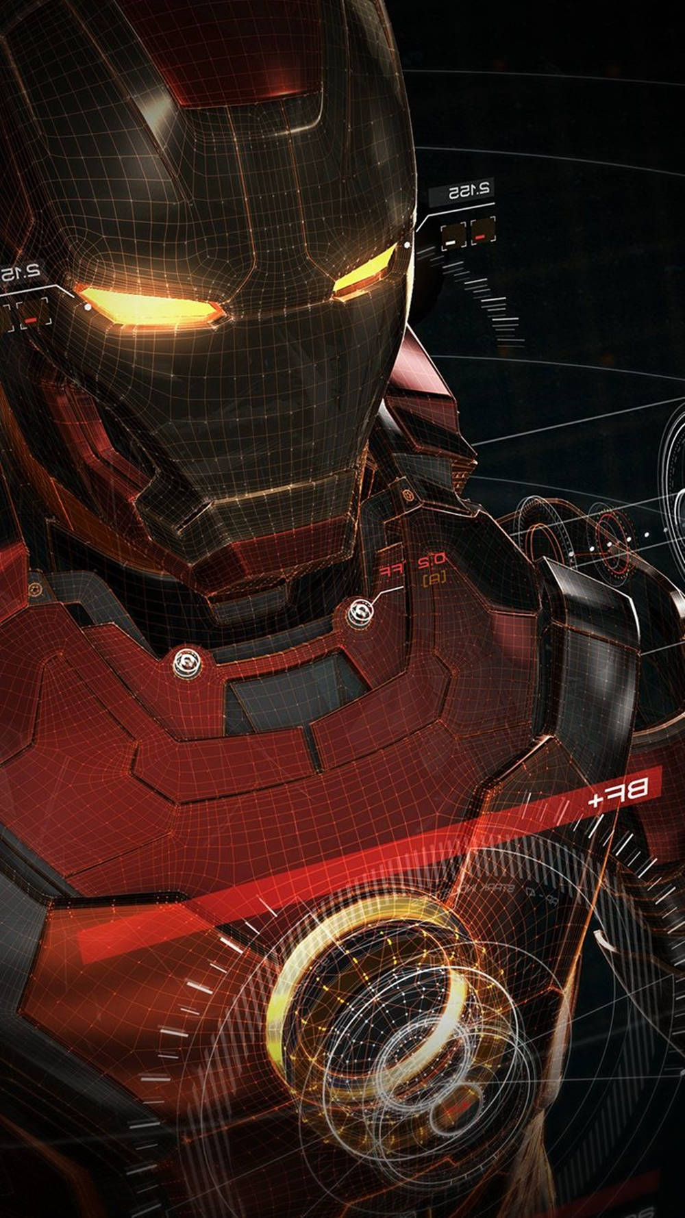 Caption: Stylish Iron Man Phone With Robotic Design Wallpaper